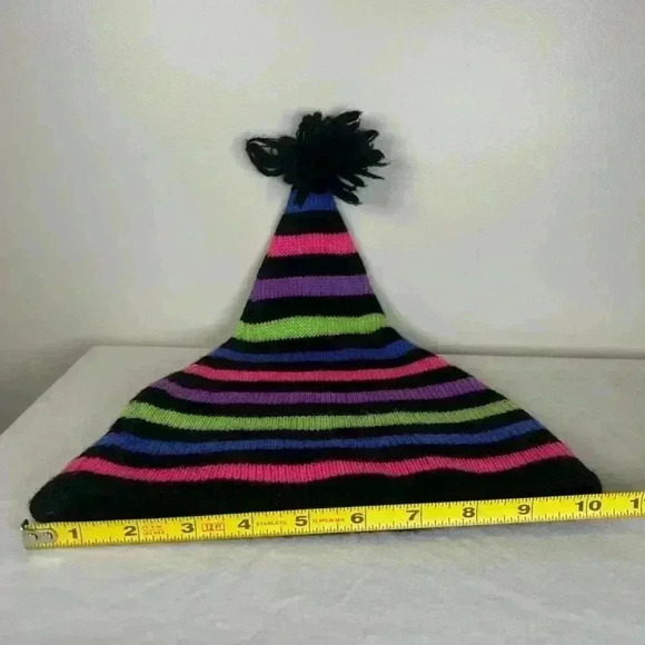 Vintage Meister Winter Hat Ski Hat Striped Stocking Hat 100% New Wool Unisex - Picture 9 of 9